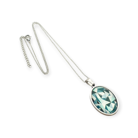 necklace steel silver geometrical shape